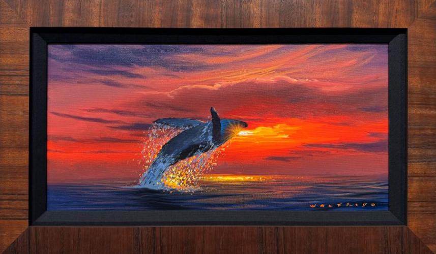 As Evening Descends 12x24 Framed Original Acrylic (Painted Live @Genesis March 2024) by Walfrido Garcia <! local>
