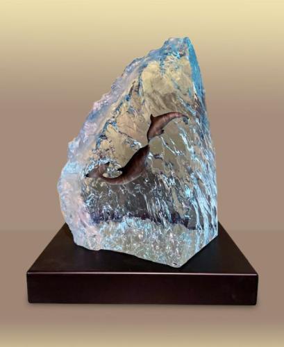 Dolphin Wave LE Lucite Sculpture by Robert Wyland
