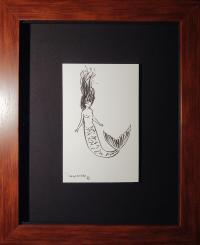 <b>*NEW*</b> Mermaid 6x9 Framed Drawing by Robert Wyland