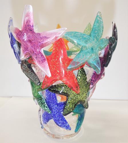 Multi-Colored Starfish Vase III by John Gibbons