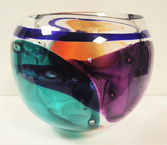 Rainbow Bubble Bowl by Leon Applebaum