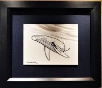 <b>*NEW*</b> Humpback Whale 9x12 Framed Drawing by Robert Wyland