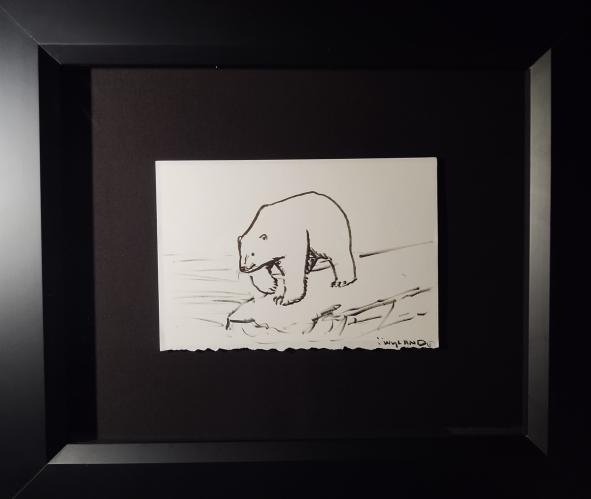 <b>*NEW*</b> Polar Bear 6x9 Framed Drawing by Robert Wyland