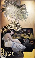 <b>*NEW*</b> Hula and Hibiscus 36x60 Original Oil [Golden Sunset Series] by Camille Ackerman-Dugan