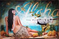 Aloha Express Original Acrylic 40x60 by Shawn Mackey