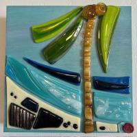 <b>*NEW*</b> Palm Beach 8x8 Fused Glass Wall Art by Shelly Batha <! local> <! aesthetic>