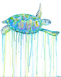 Kaleidoscope Honu 16x20 Original Acrylic by Olivia Belle <! local>