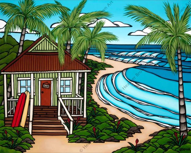 Hawaii Bungalow 11x14 Aluminum Print by Heather Brown <! local>