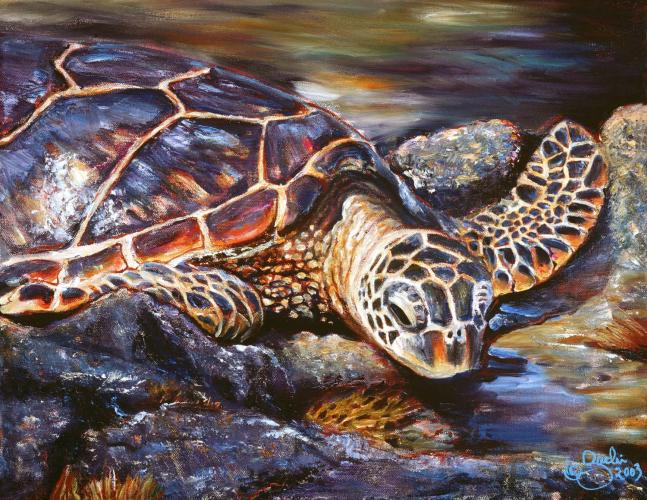 Resting Honu Giclee by Karla Sachi <! local> <! aesthetic>