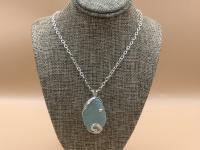 Seafoam Seaglass SS Spiral Necklace by Ingrid Lynch <! local> <! aesthetic>