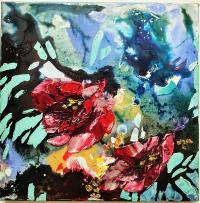 Small Floral Spectrum II 16x16 Acrylic by Maya Eventov <! aesthetic>