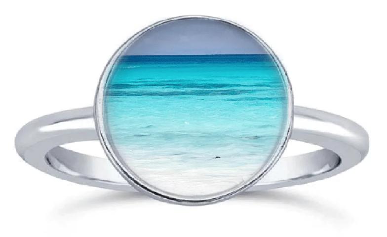 Blue Sea SS Ring Sz 6 by Foterra Jewelry <! aesthetic>