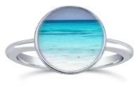 Blue Sea SS Ring Sz 6 by Foterra Jewelry <! aesthetic>