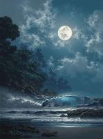 A Little Bit of Moonlight 9x12 OE Giclee by Roy Tabora <! local>