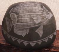 Md Olive Reef Fish Pebble Vase by Heather Mettler