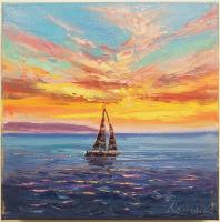 <b>*NEW*</b> Sunset Joy 10x10 Original Oil by Roman Czerwinski <! local>