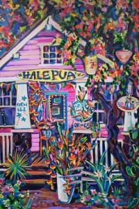 Hale Pau - Is a Gorgeous Flower Shop 36x24 Original Acrylic by Camile Fontaine <! local> <! aesthetic>