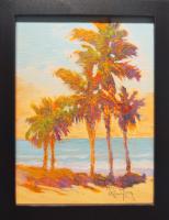 Palm Stand 6x8 Framed Original Oil by Dan Young <! local>