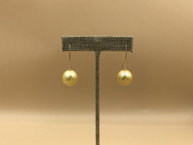 <b>*NEW*</b> Golden 15mm Edison Pearl GF Wire Earrings by Pat Pearlman <! local>