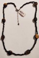 Tiger Eye SS Beaded Necklace by Genesis Collection
