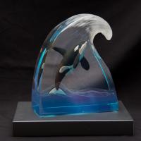 Orca Blues LE Lucite Sculpture by Robert Wyland