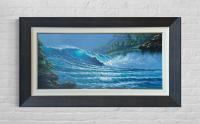 <b>*NEW*</b> Midnight Surf 18x40 Framed Original Oil by <b>*NEW ARTIST*</b><br>Rodel <a></a>Gonzalez