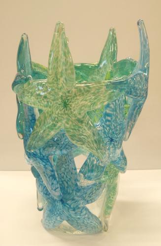 <b>*NEW*</b> Warm Blue Starfish Cluster Vase by John Gibbons