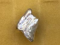 <b>*NEW*</b> Baroque Pearl Bezeled SS Ring sz 9 by Pat Pearlman <! local>