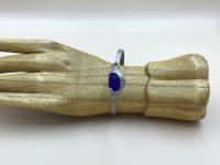 Single Wave Cobalt Sea Glass SS Bracelet by Ingrid Lynch <! local> <! aesthetic>