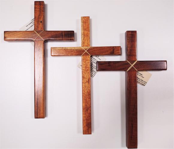 Solid Koa Wood 12-Inch Cross by Alan Sharp <! local>