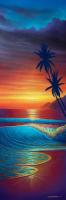 Sunset Showers 12x36 Original Acrylic on Board by Chris Sebo <! aesthetic>