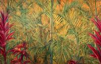 Palm Study Quartet 32x48 Oil/Pyro on Mango by David 'Kawika' Gallegos <! local>