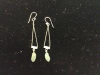 TFE18 SS Chain & Bail Turquoise Sea Glass Earrings by Ingrid Lynch