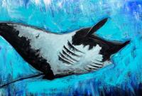 Manta Night 24x36 Original Acrylic by Shawn Mackey