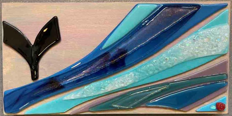 <b>*NEW*</b> Whale Season 6x12 Fused Glass by Shelly Batha
