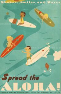 Spread the Aloha (Oahu) Framed Giclee by Nick Kuchar <! local> <! aesthetic>