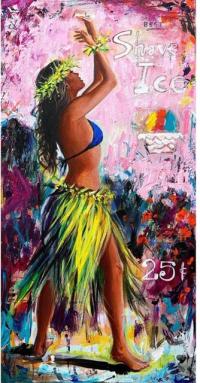 Shave Ice Hula Enhanced Giclee by Shawn Mackey