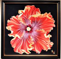 Fiery Furnace Hibiscus 12x12 Acrylic Framed by MsW