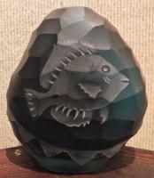 Sm Blue Reef Fish Pebble Vase by Heather Mettler