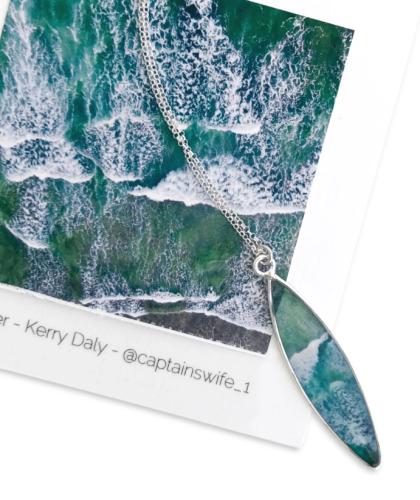 Green Waves Surf SS Necklace by Foterra Jewelry <! aesthetic>