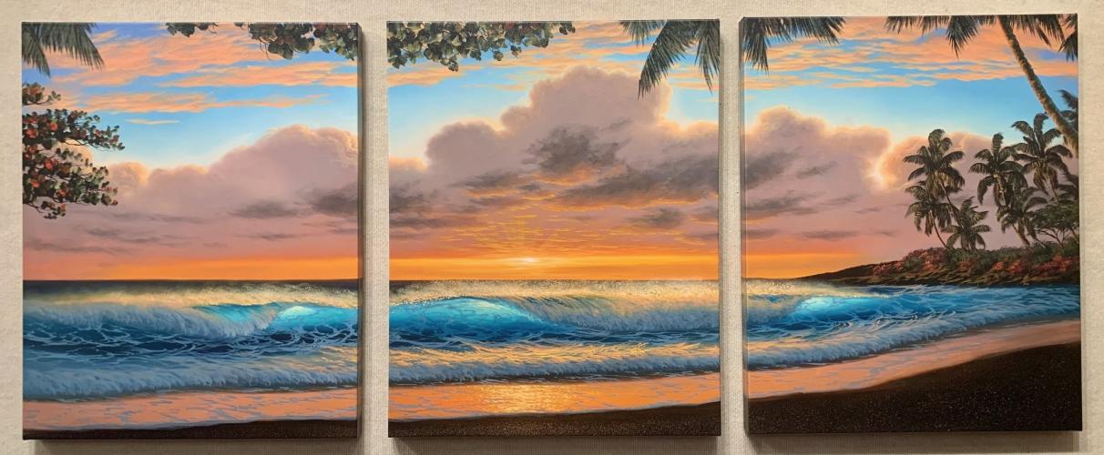 Island Gold Triptych 24x30 (x3) LE Giclee by Walfrido Garcia <! local>
