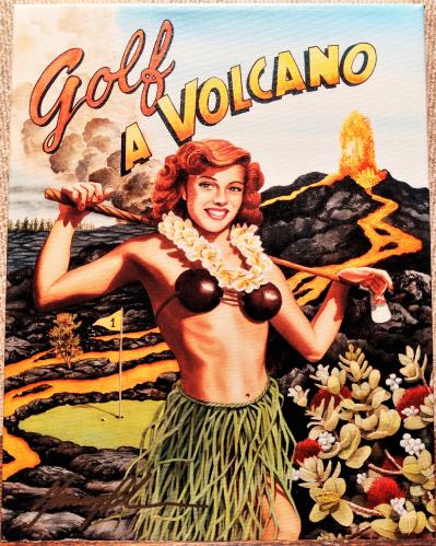 Golf a Volcano Giclee by Garry Palm <! local>