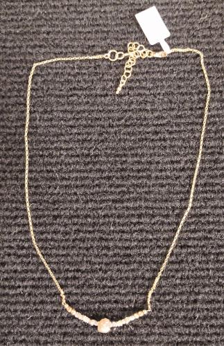Raw 1.8 ct. White Diamond GF Bar Necklace 17-Inch w/Extender by Pat Pearlman <! local>