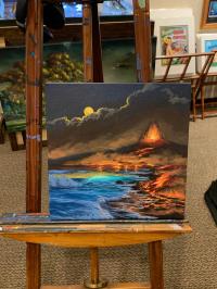 Big Island Rising Show Piece Dec 10th 16x16 Museum Wrapped Canvas by Walfrido Garcia <! local>