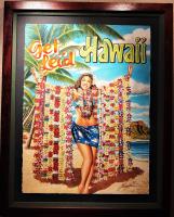 Get Lei'd Hawaii Original Watercolor in Deluxe Eucalyptus Frame by Garry Palm <! local>