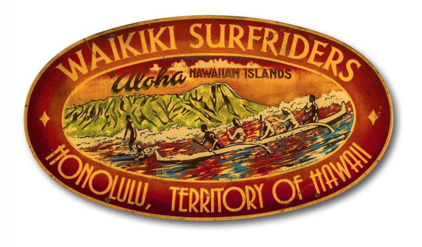 Waikiki Surfriders Large Oval by Steve Neill <br><b>[Custom Orders Not Currently Being Accepted]</b> <! local>