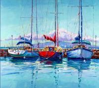 Harbour Friends 45x58 Original Oil by Roman Czerwinski <! local>