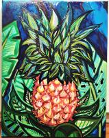 <b>*NEW*</b> Pineapple 11x14 Original Acrylic, Oil & Resin by <b>*RETURNING ARTIST*</b> <br>Danielle <i></i>Groff