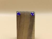 Cobalt Seaglass SS 3-Prong Earrings by Ingrid Lynch <! local> <! aesthetic>