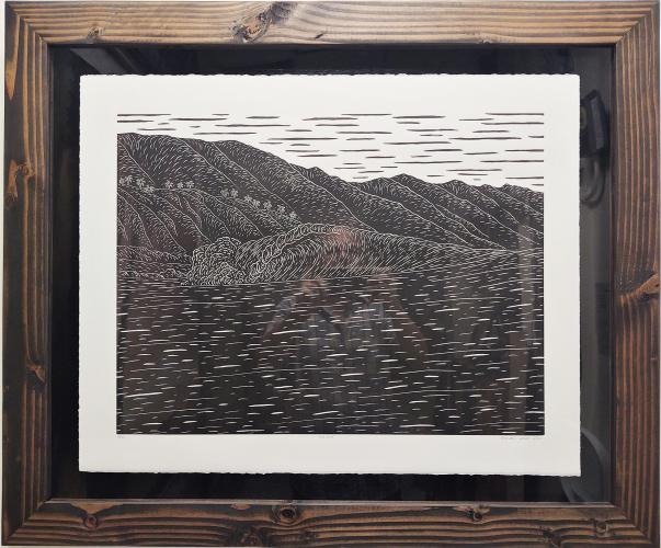 Mauka 22x28 LE Framed Original Woodcut Print on Rives Paper #4/20 by Steven Kean <! local> <! aesthetic>